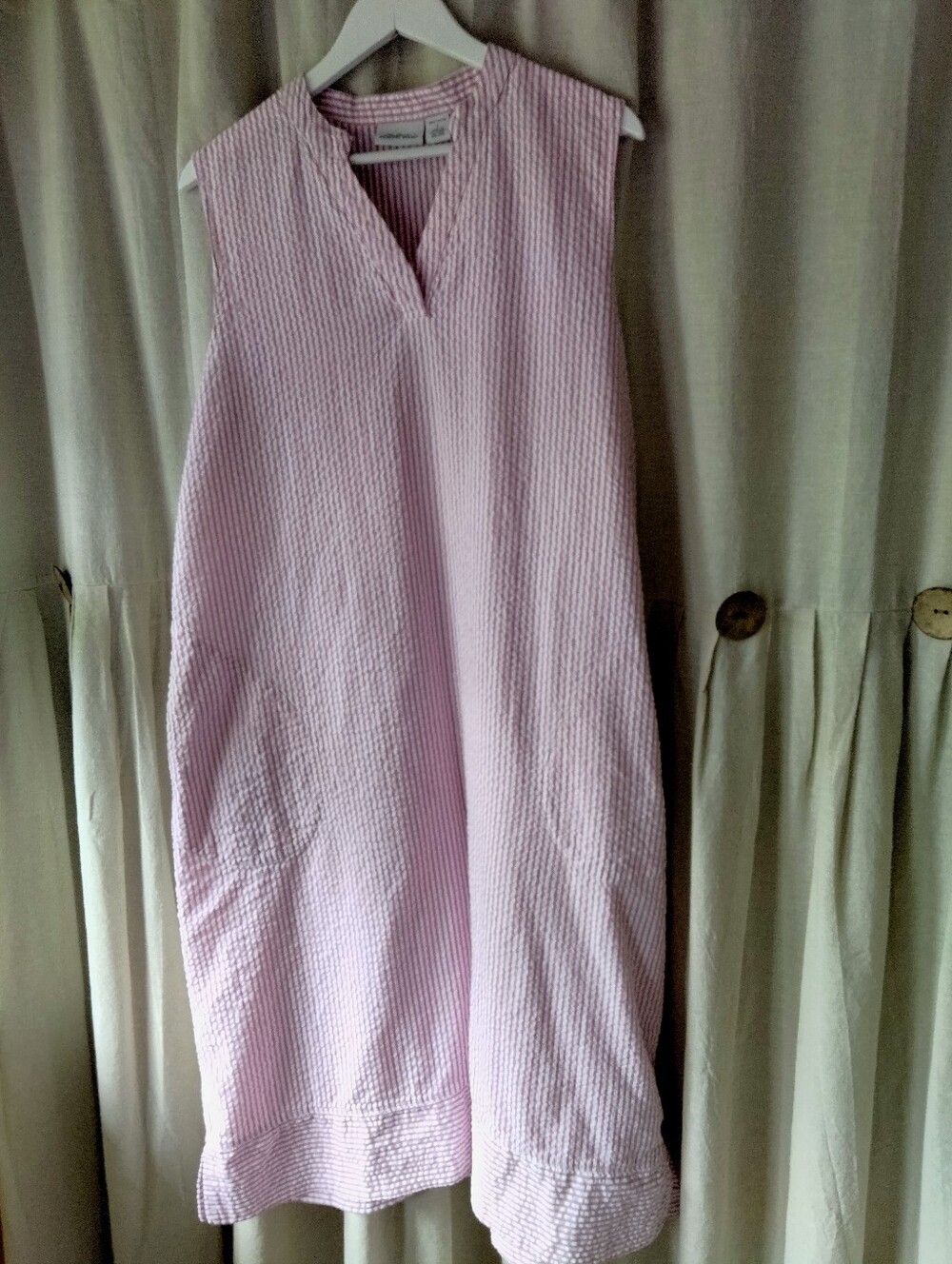 Sleeveless Pink Textured Shift Dress